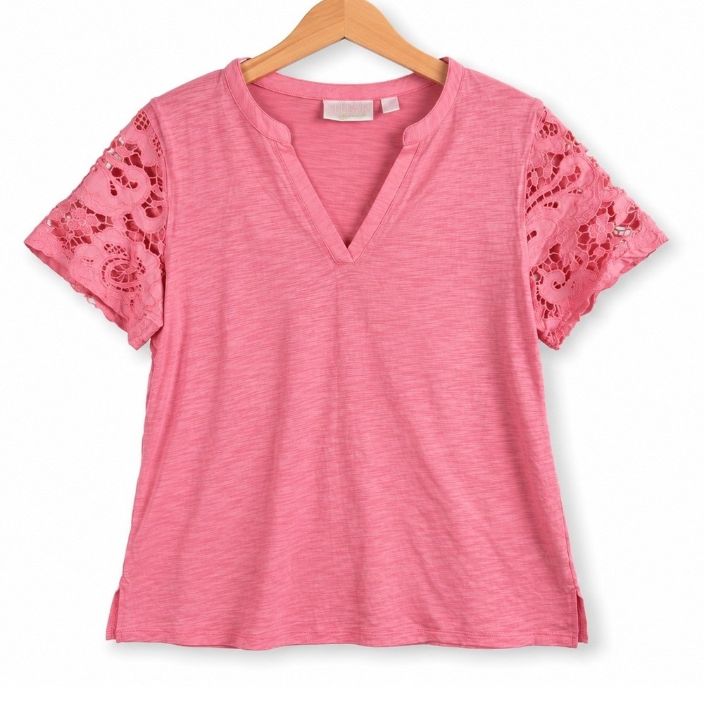 Bellisima Kim Gravel Top Womens Small Pink Lemonade Amazing Lace Eyelet A688393